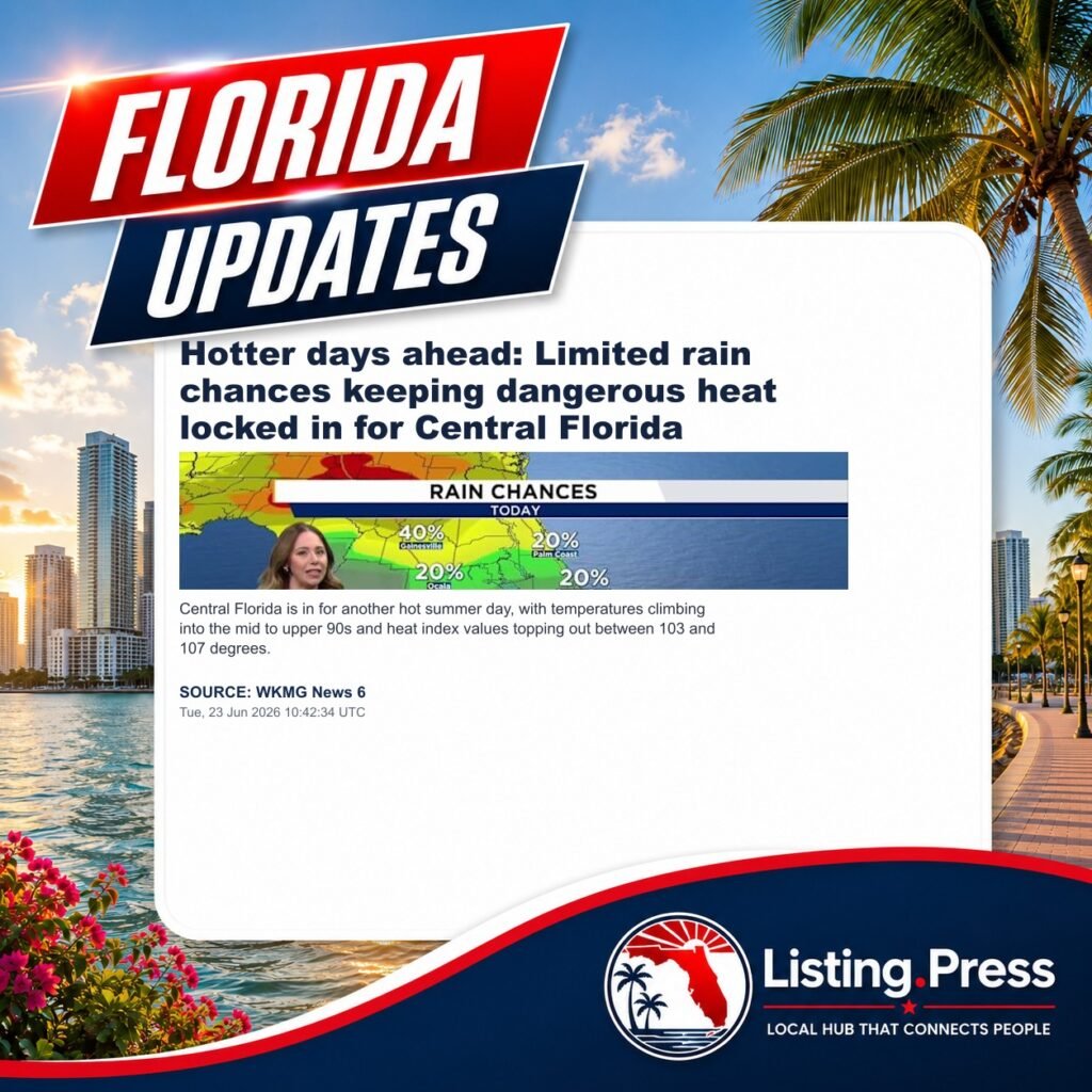 Hotter days ahead: Limited rain chances keeping dangerous heat locked in for Central Florida