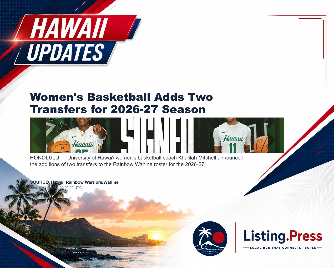 Women's Basketball Adds Two Transfers for 2026-27 Season
