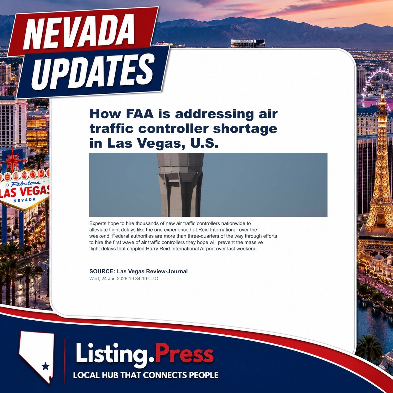 How FAA is addressing air traffic controller shortage in Las Vegas, U.S.