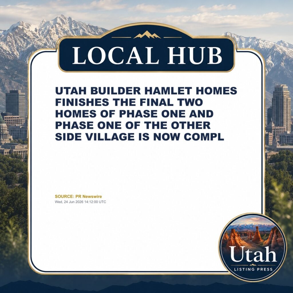 UTAH BUILDER HAMLET HOMES FINISHES THE FINAL TWO HOMES OF PHASE ONE AND PHASE ONE OF THE OTHER SIDE VILLAGE IS NOW COMPL