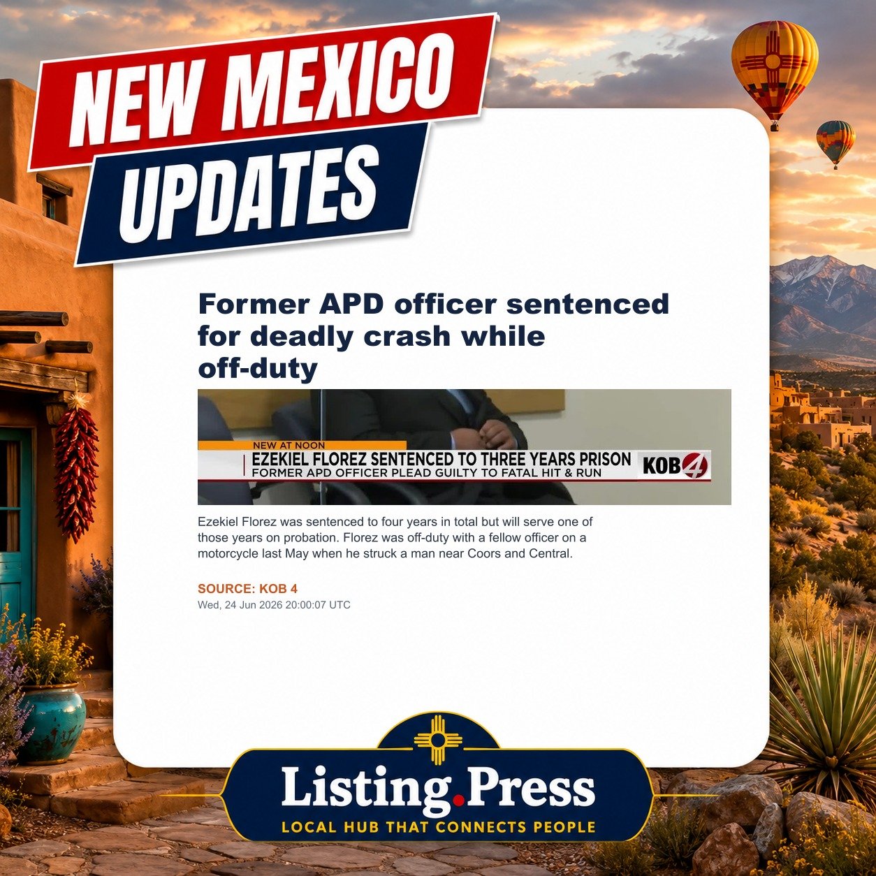 Former APD officer sentenced for deadly crash while off-duty