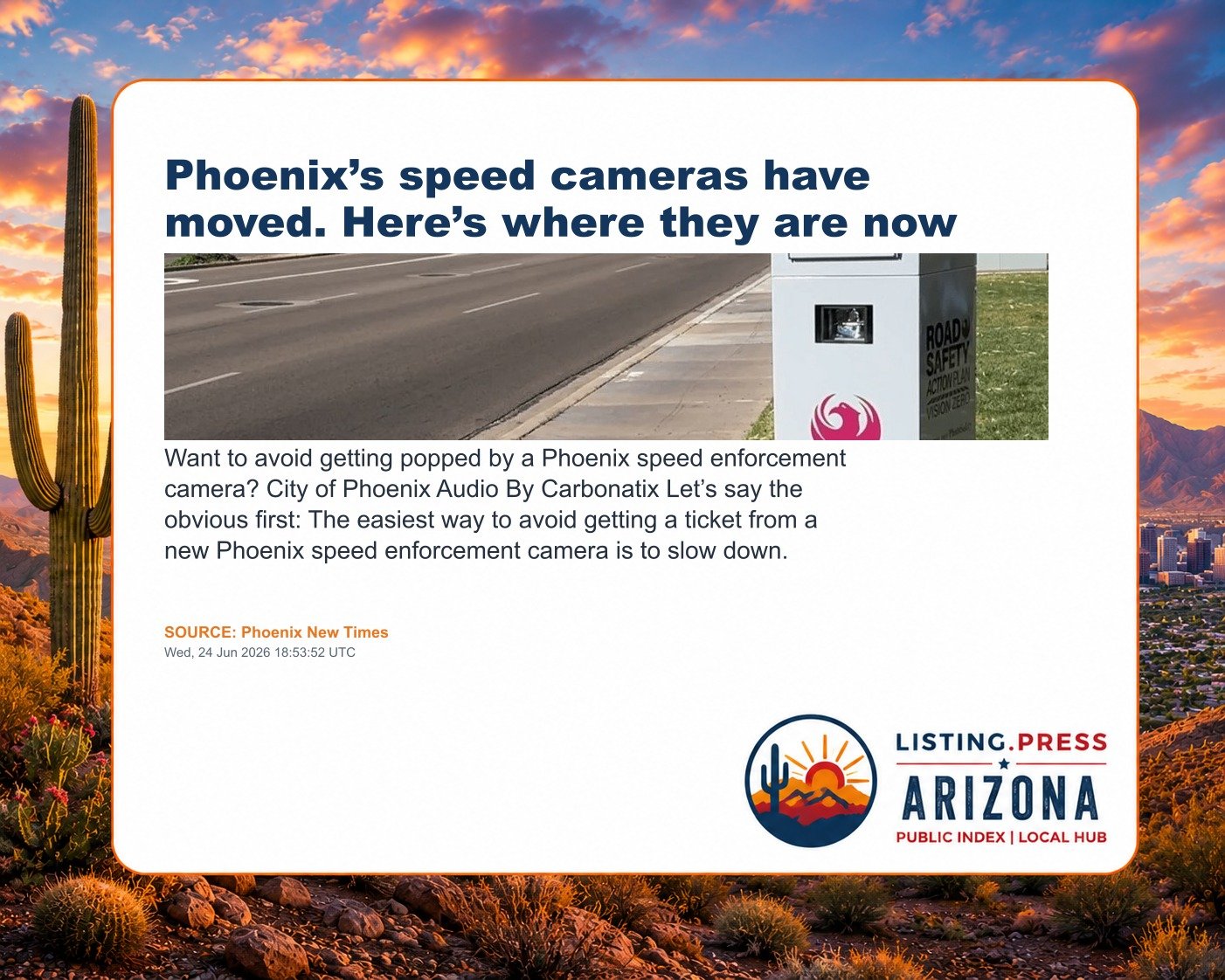 Phoenix’s speed cameras have moved. Here’s where they are now