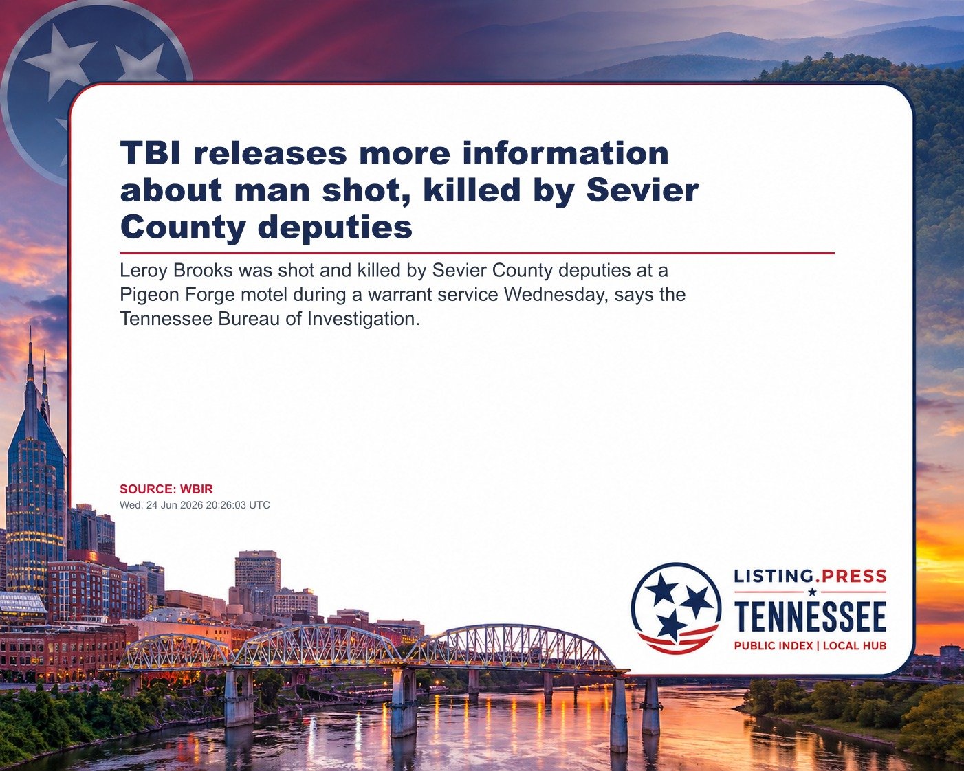 TBI releases more information about man shot, killed by Sevier County deputies