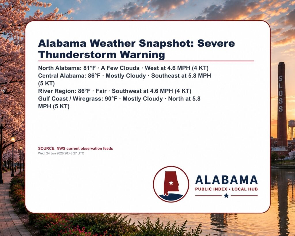 Alabama Weather Snapshot: Severe Thunderstorm Warning