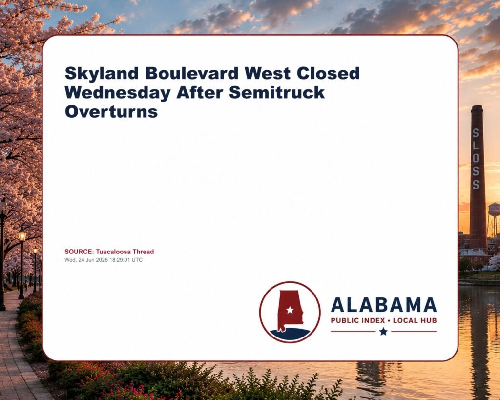 Skyland Boulevard West Closed Wednesday After Semitruck Overturns