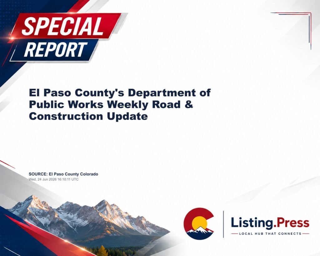 El Paso County’s Department of Public Works Weekly Road & Construction Update