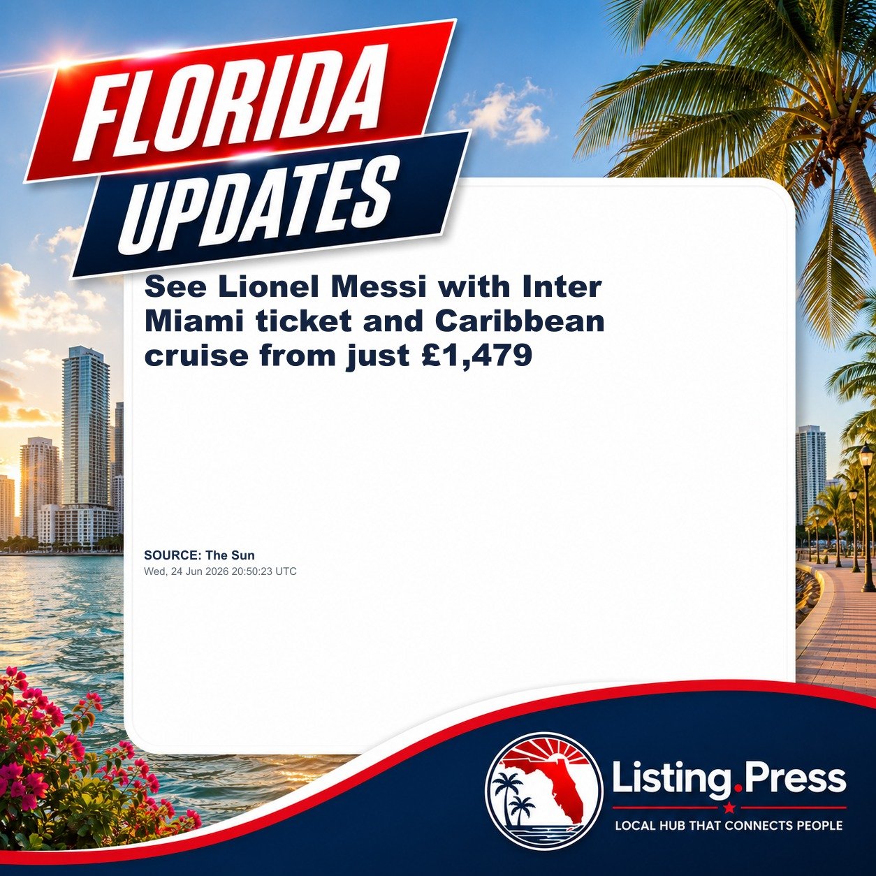 See Lionel Messi with Inter Miami ticket and Caribbean cruise from just £1,479
