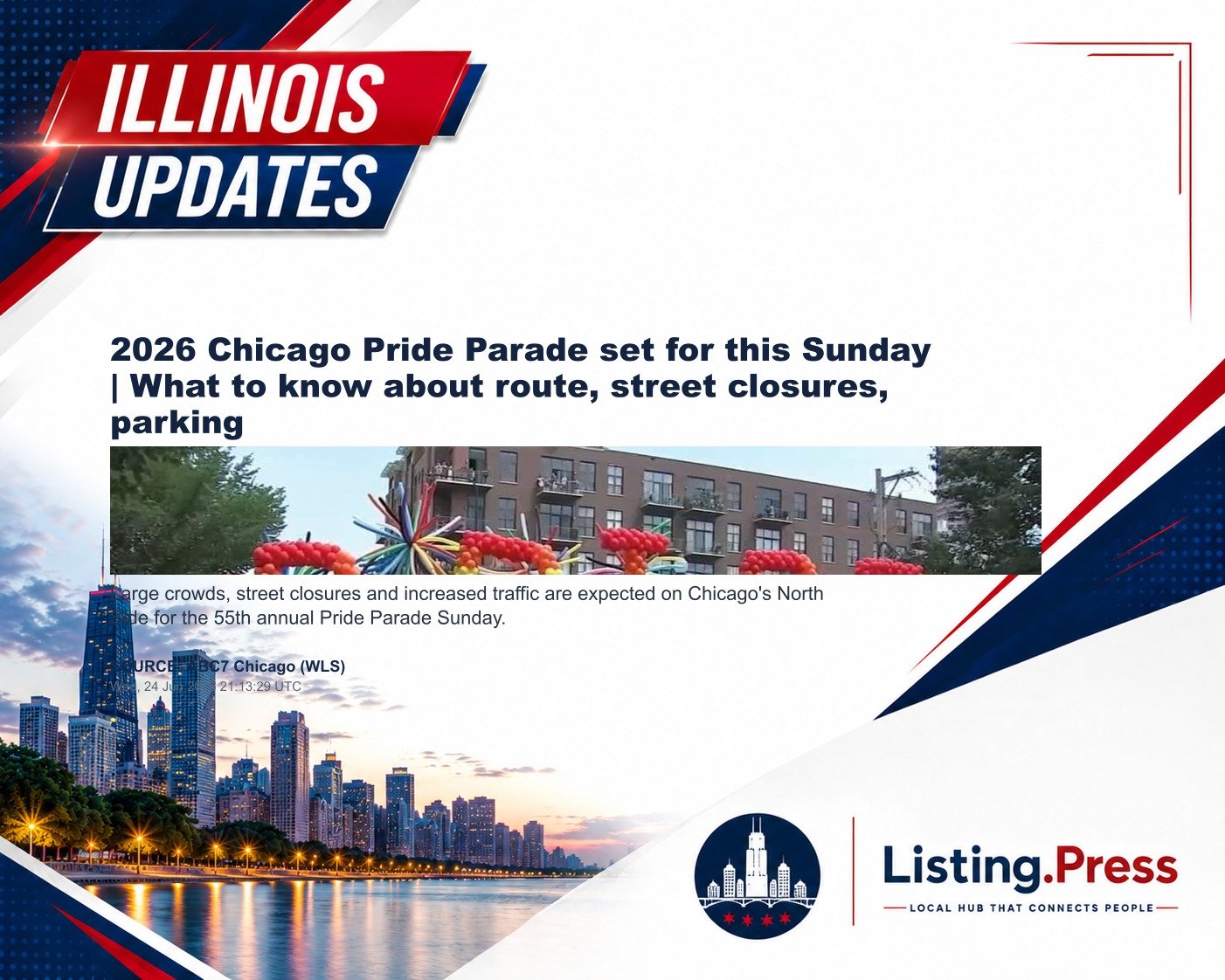 2026 Chicago Pride Parade set for this Sunday | What to know about route, street closures, parking