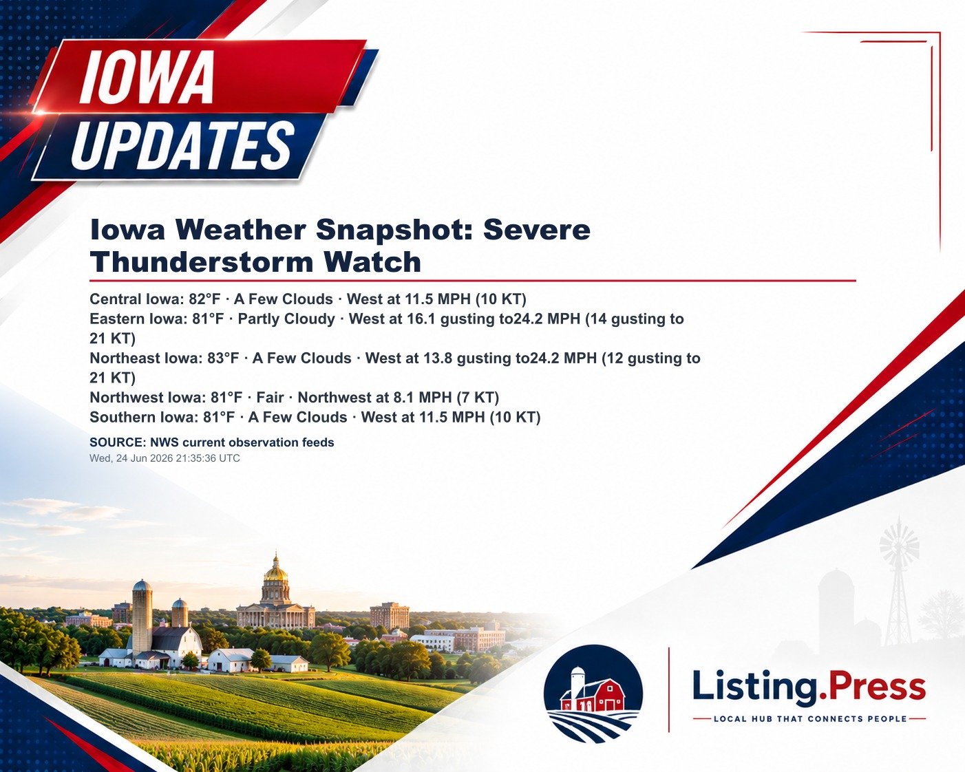 Iowa Weather Snapshot: Severe Thunderstorm Watch