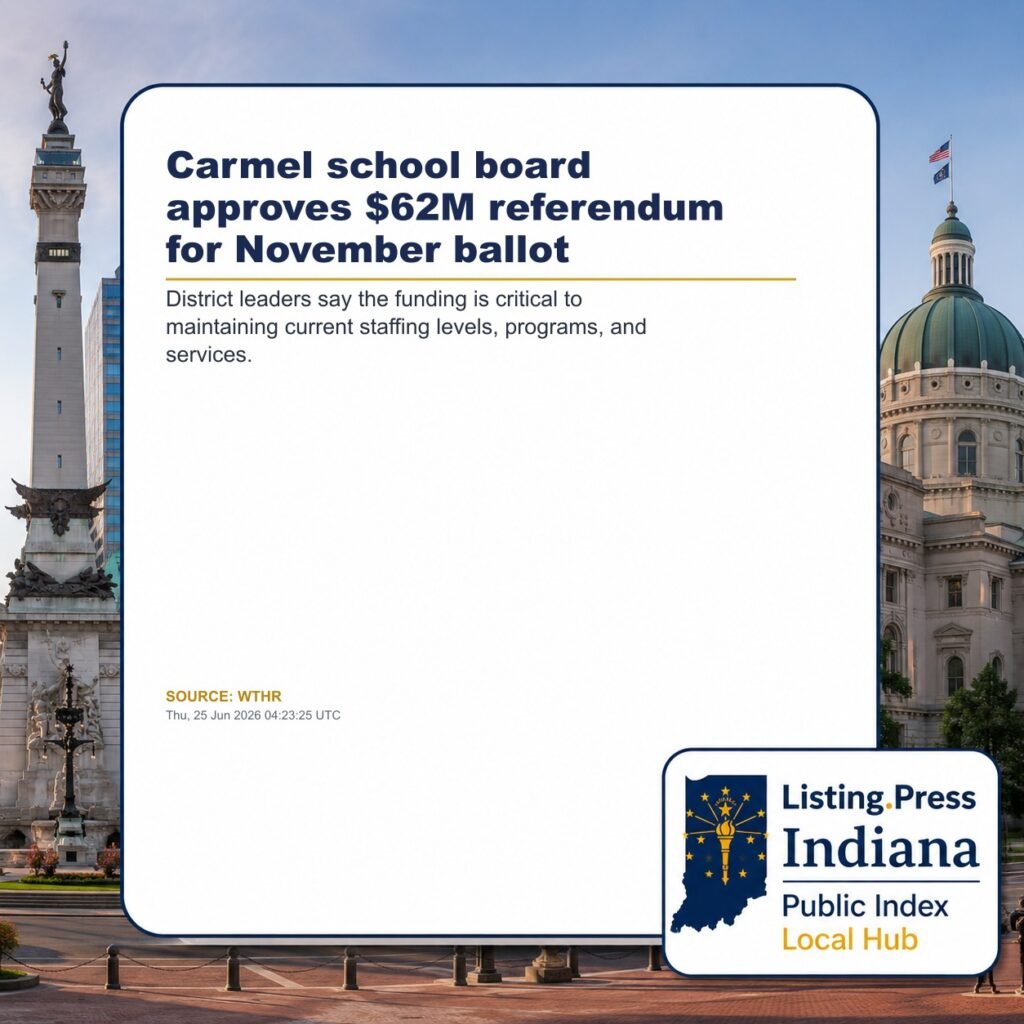 Carmel school board approves $62M referendum for November ballot