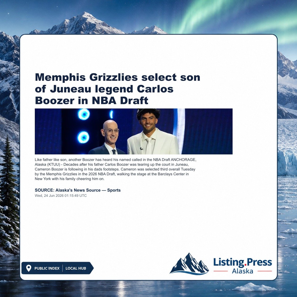 Memphis Grizzlies select son of Juneau legend Carlos Boozer in NBA Draft