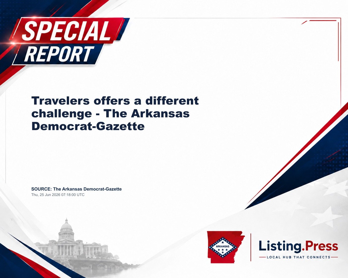 Travelers offers a different challenge - The Arkansas Democrat-Gazette