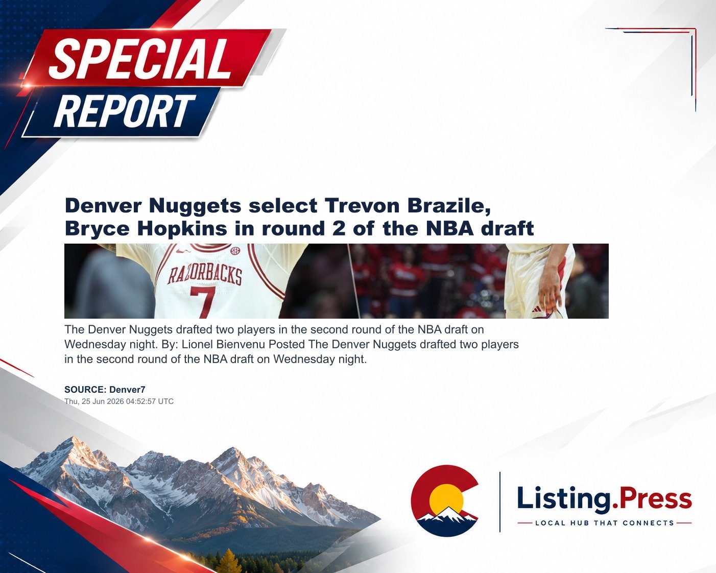 Denver Nuggets select Trevon Brazile, Bryce Hopkins in round 2 of the NBA draft