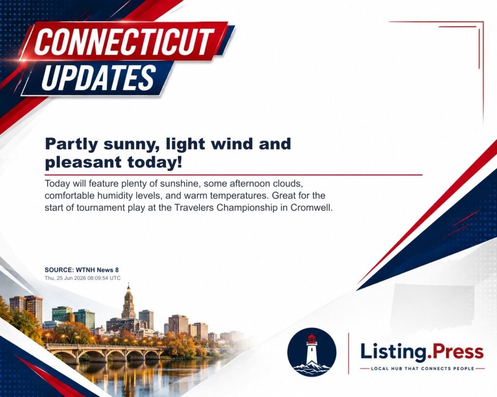 Partly sunny, light wind and pleasant today!