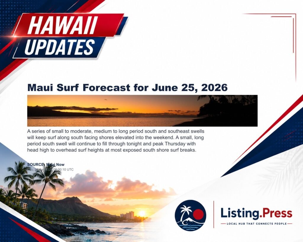 Maui Surf Forecast for June 25, 2026
