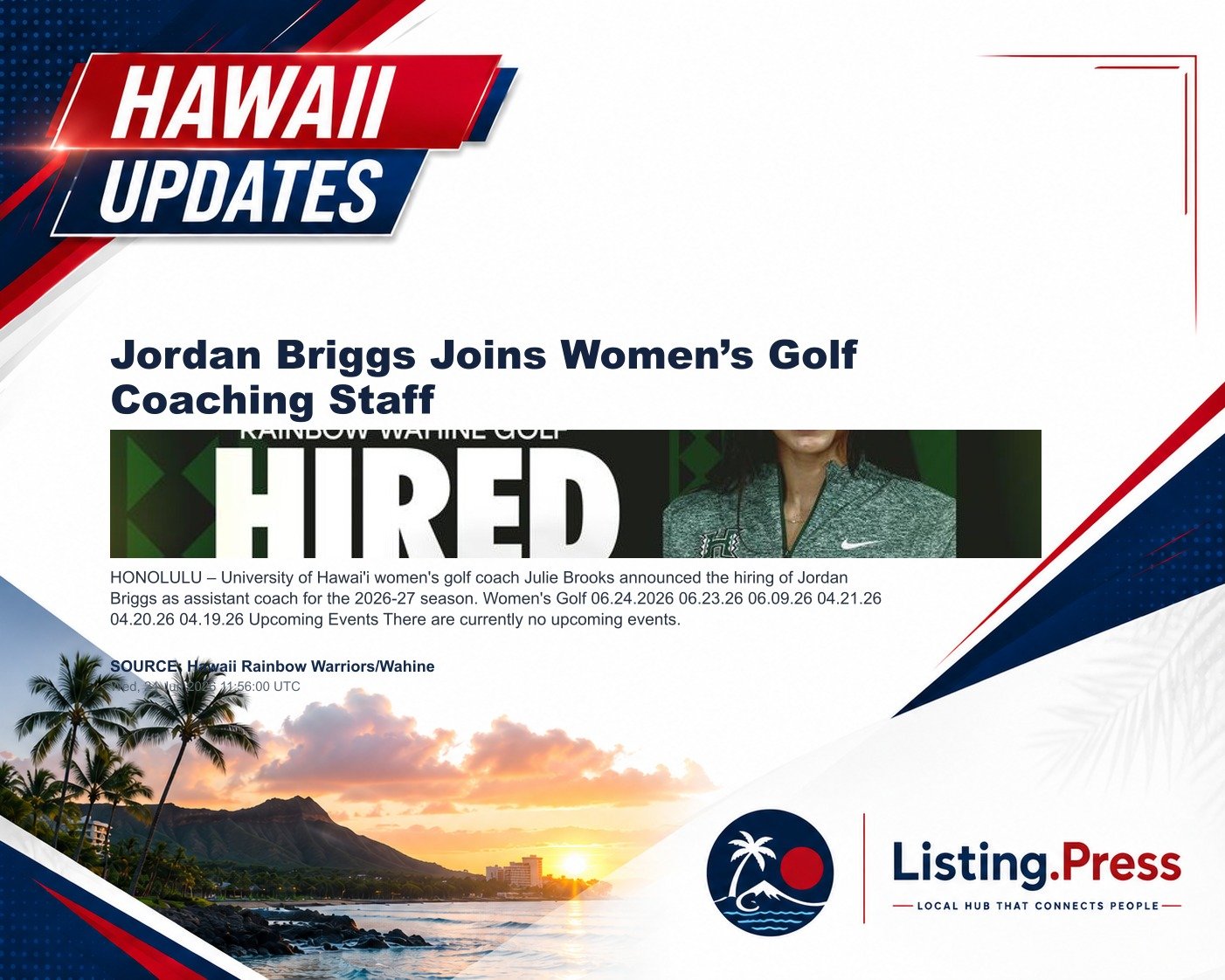 Jordan Briggs Joins Women’s Golf Coaching Staff