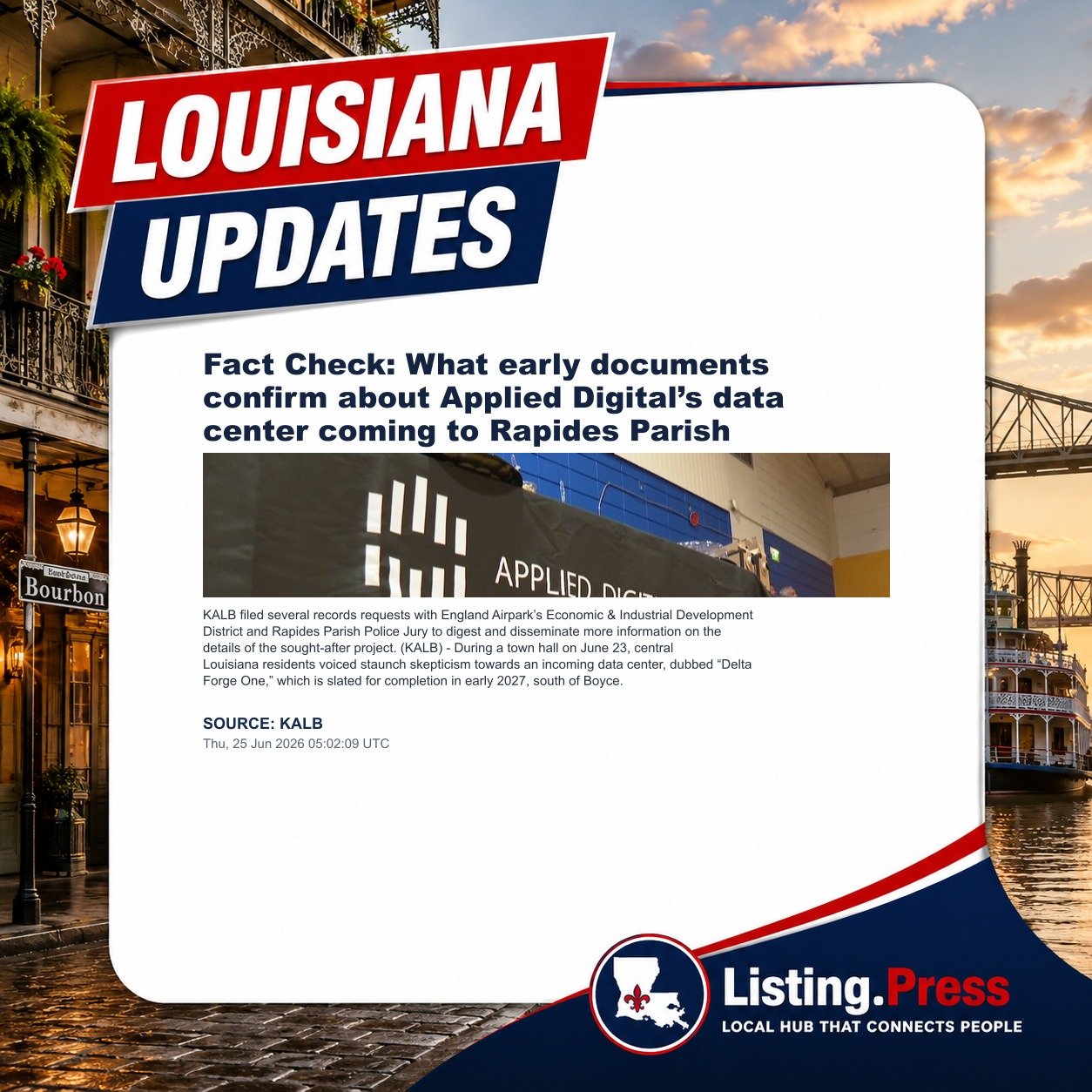 Fact Check: What early documents confirm about Applied Digital’s data center coming to Rapides Parish