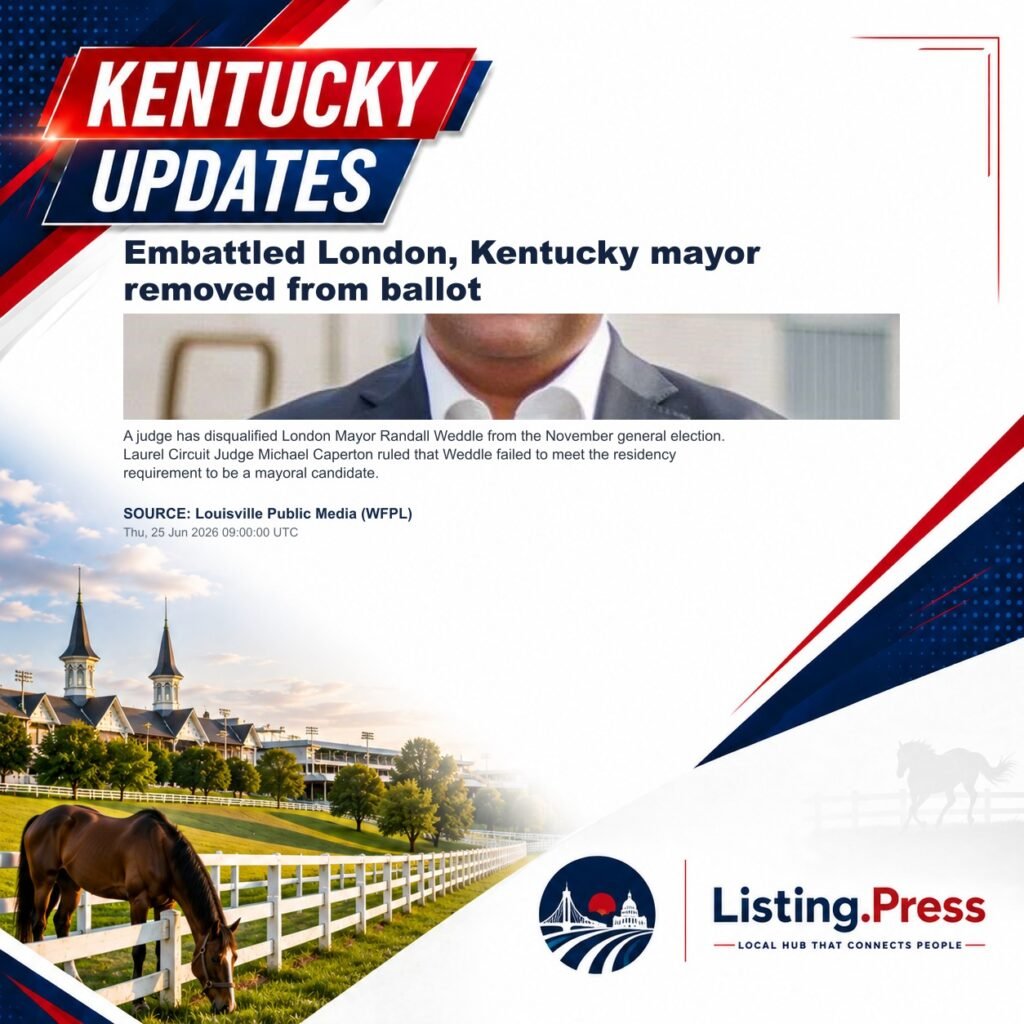 Embattled London, Kentucky mayor removed from ballot