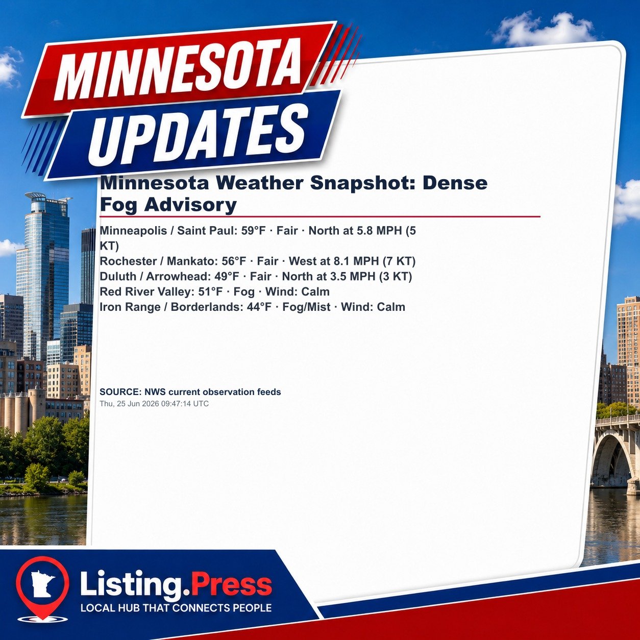 Minnesota Weather Snapshot: Dense Fog Advisory