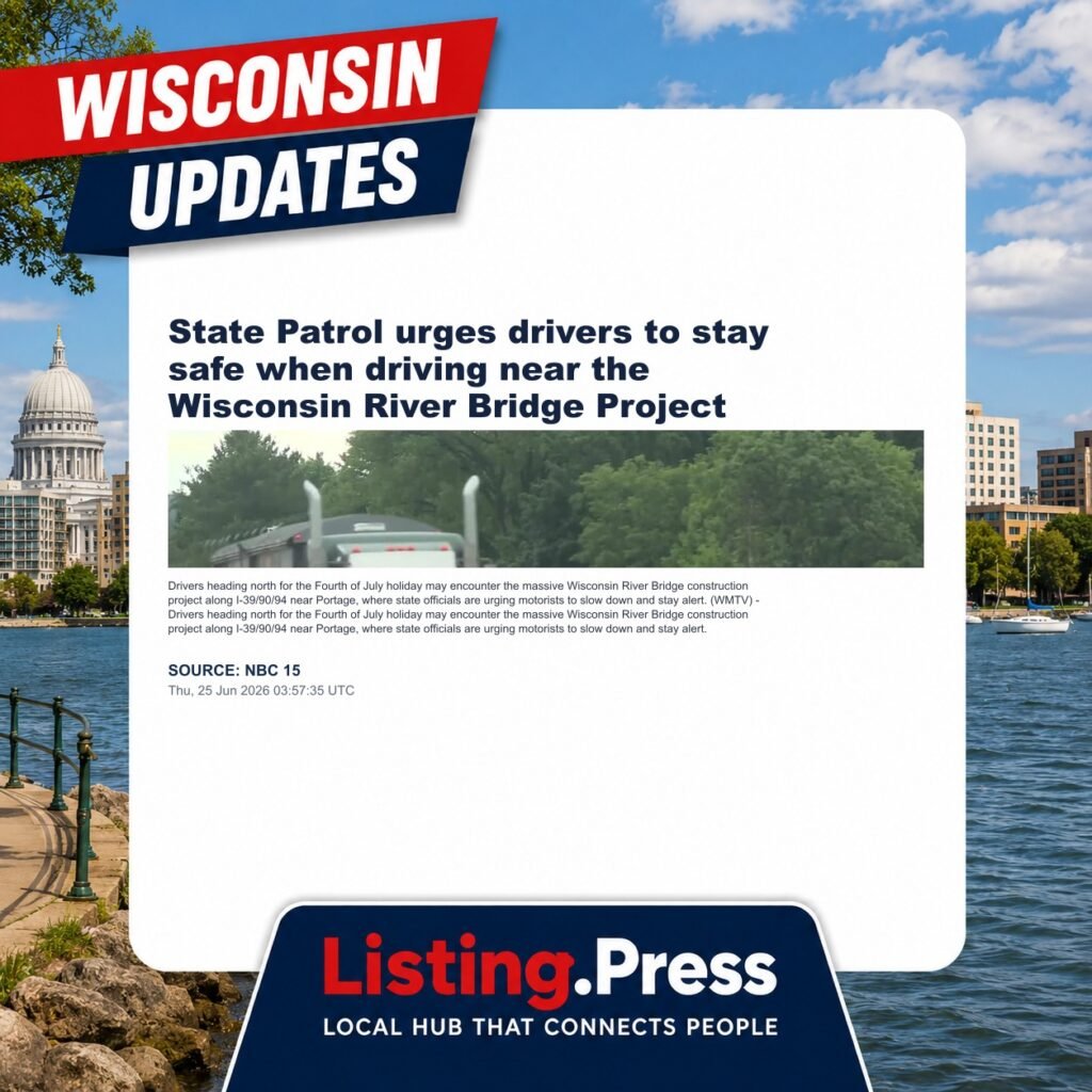 State Patrol urges drivers to stay safe when driving near the Wisconsin River Bridge Project