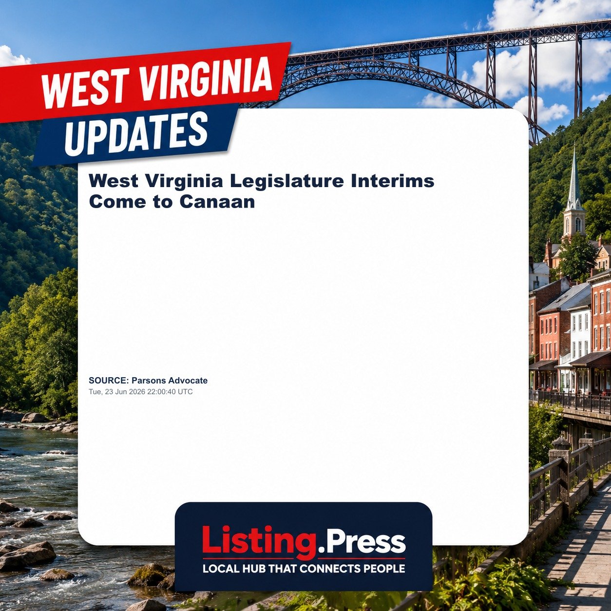 West Virginia Legislature Interims Come to Canaan