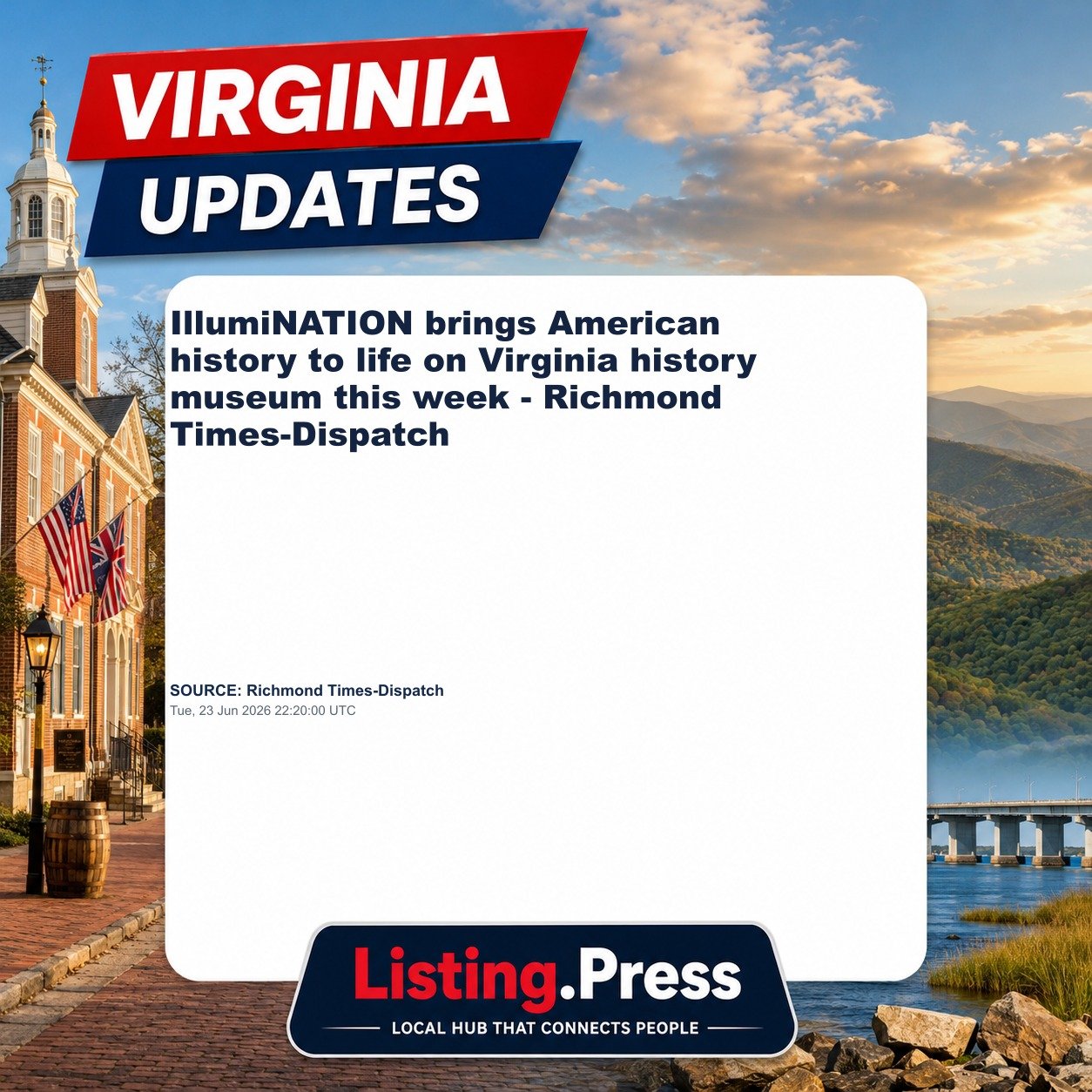 IllumiNATION brings American history to life on Virginia history museum this week - Richmond Times-Dispatch