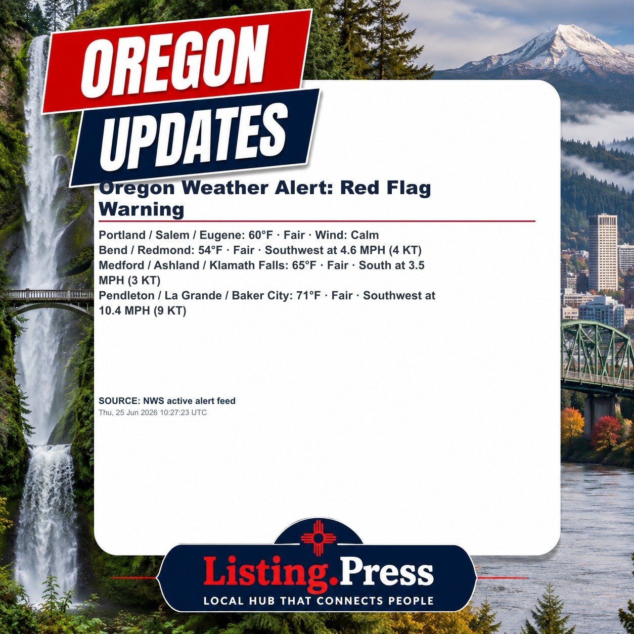Oregon Weather Alert: Red Flag Warning
