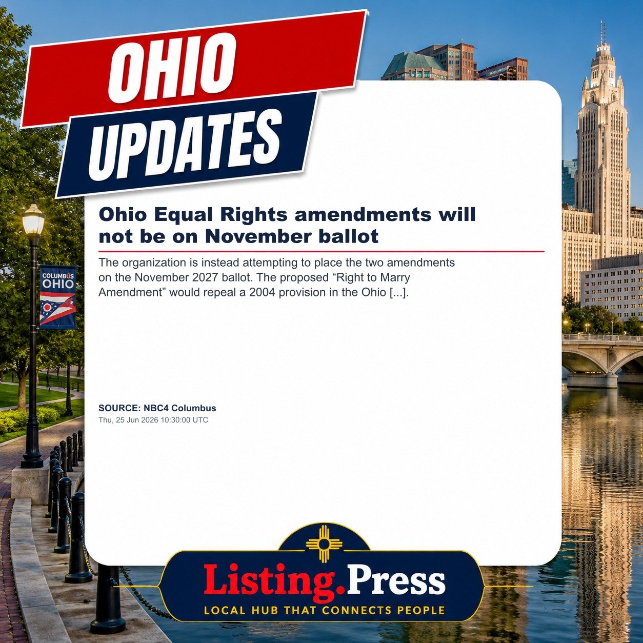 Ohio Equal Rights amendments will not be on November ballot