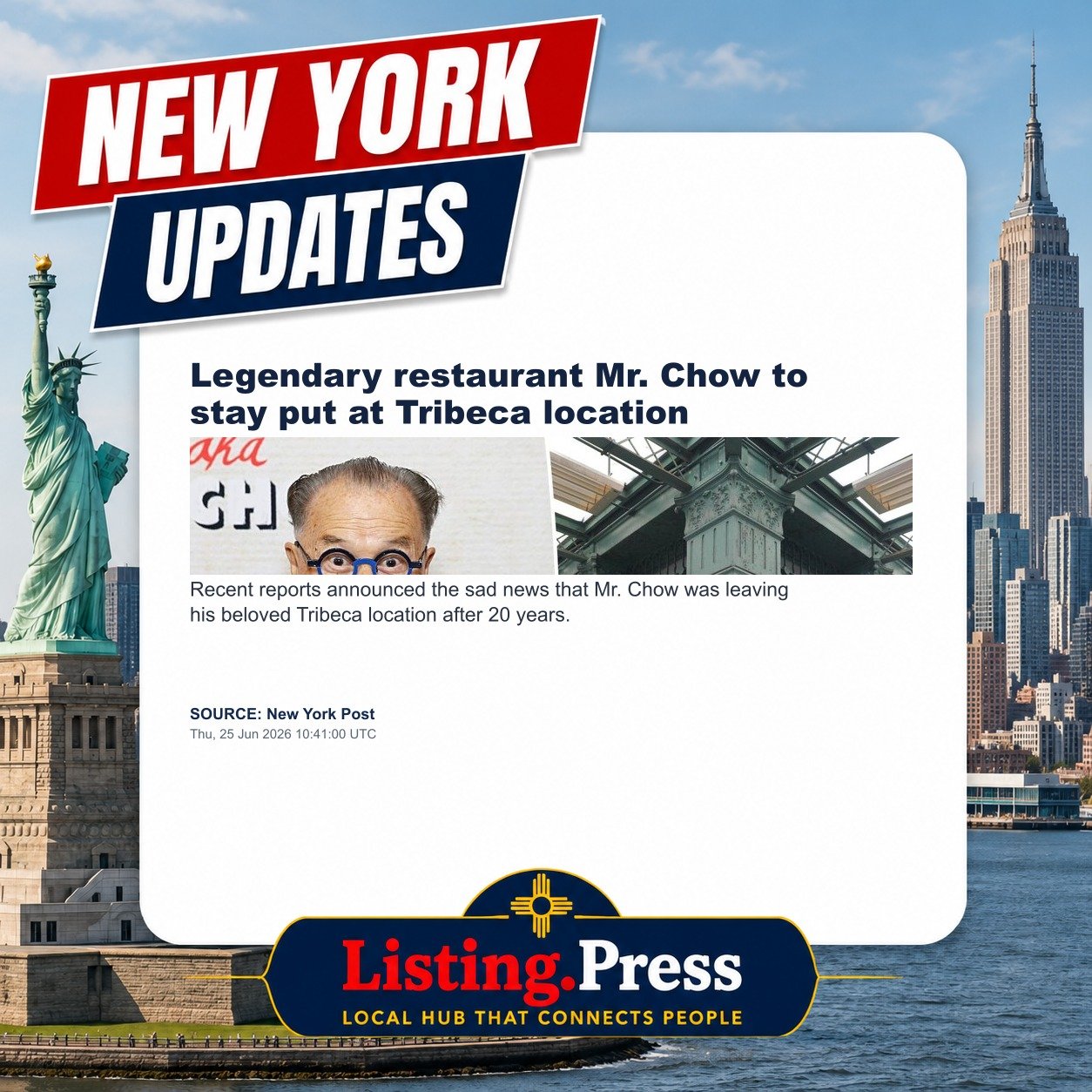 Legendary restaurant Mr. Chow to stay put at Tribeca location
