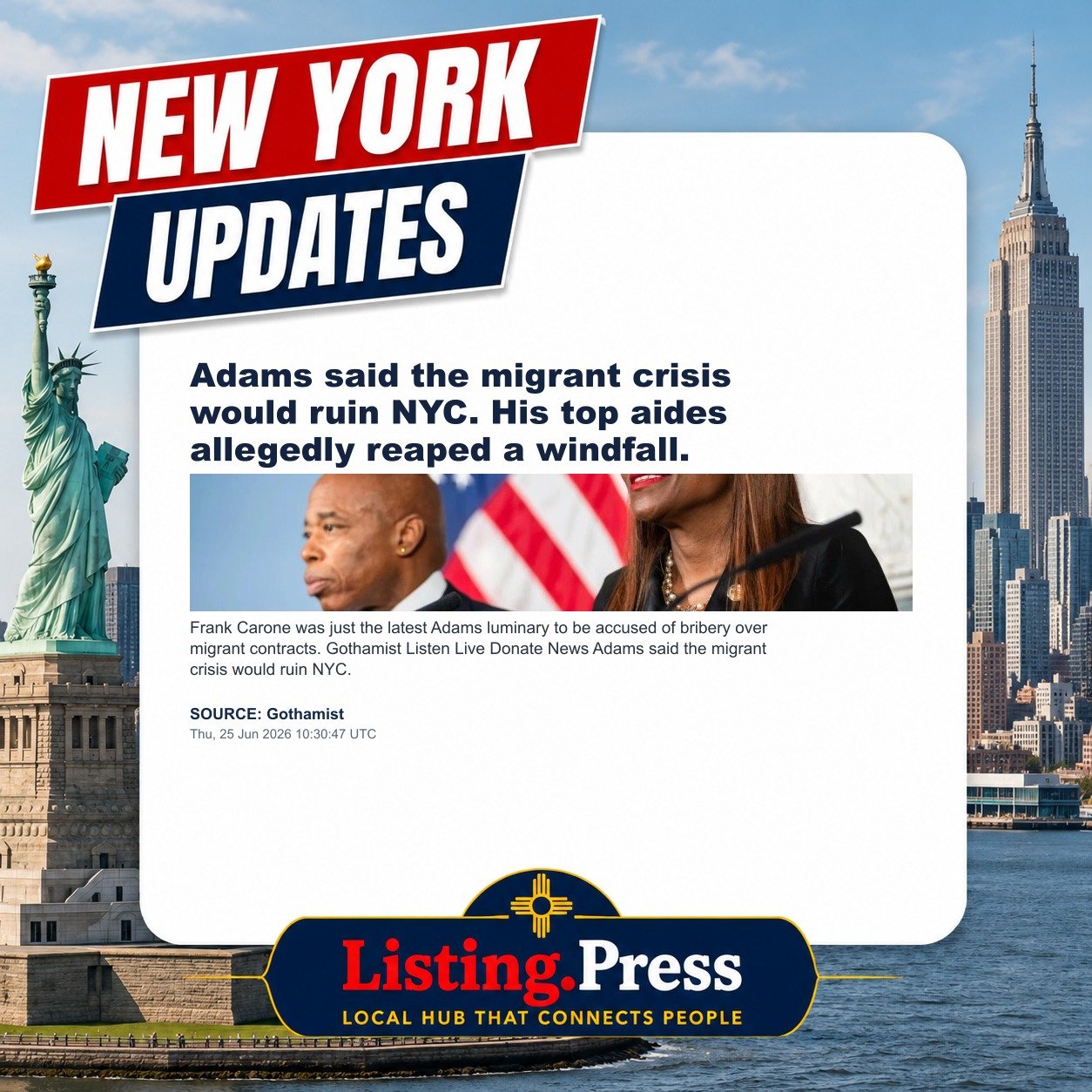 Adams said the migrant crisis would ruin NYC. His top aides allegedly reaped a windfall.