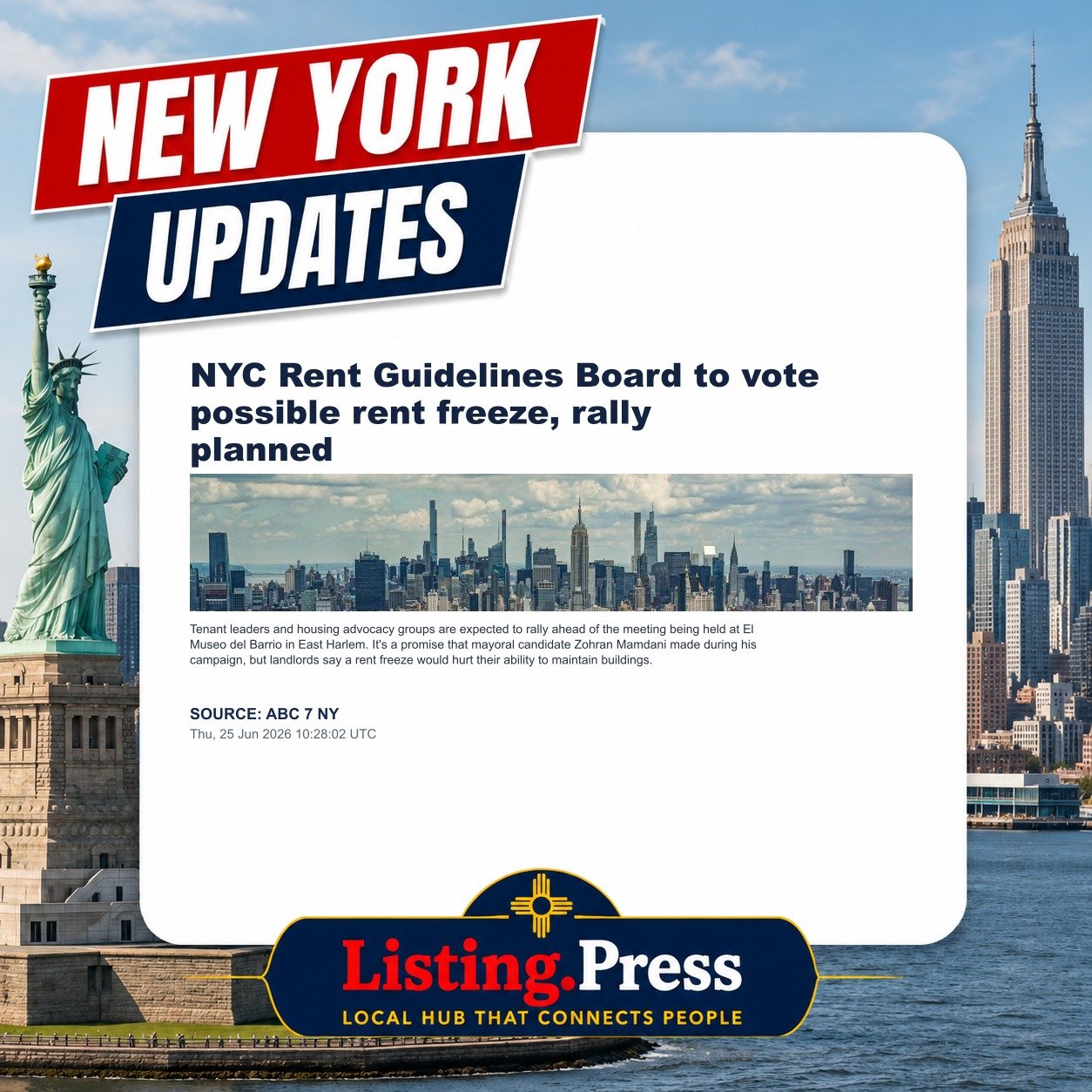 NYC Rent Guidelines Board to vote possible rent freeze, rally planned