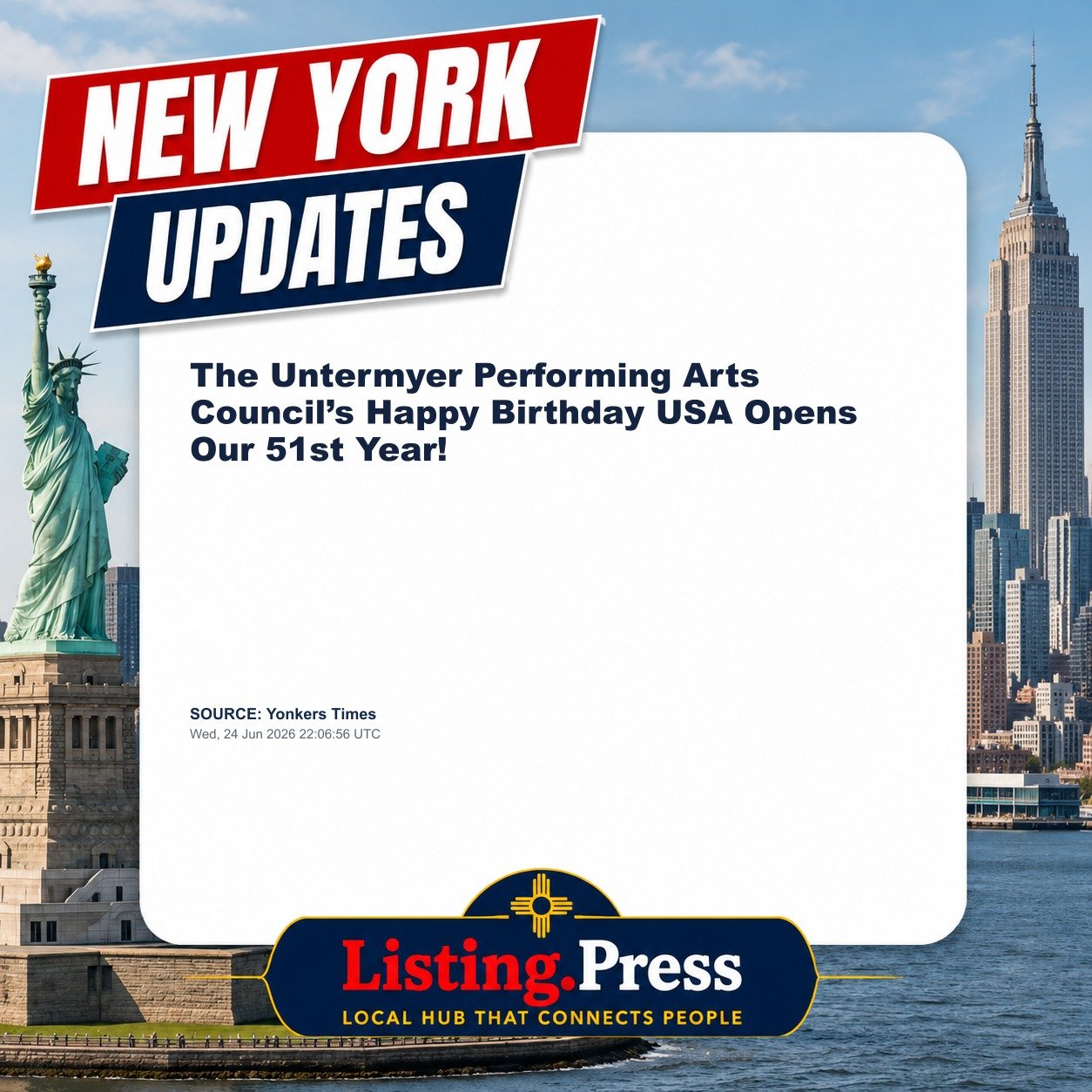 The Untermyer Performing Arts Council’s Happy Birthday USA Opens Our 51st Year!