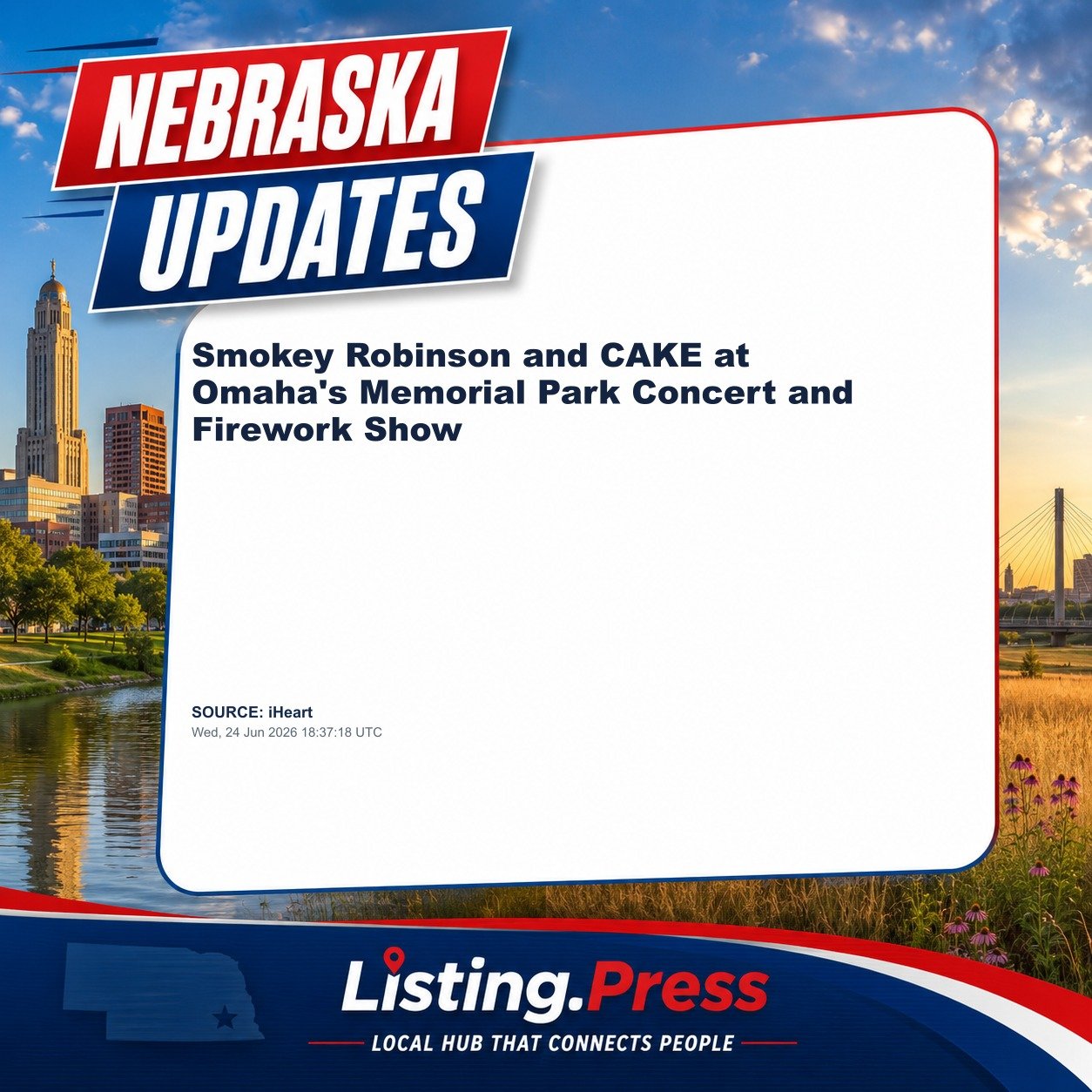 Smokey Robinson and CAKE at Omaha's Memorial Park Concert and Firework Show