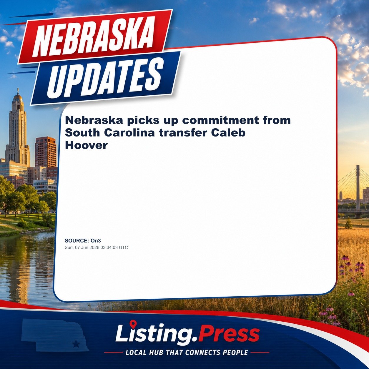 Nebraska picks up commitment from South Carolina transfer Caleb Hoover