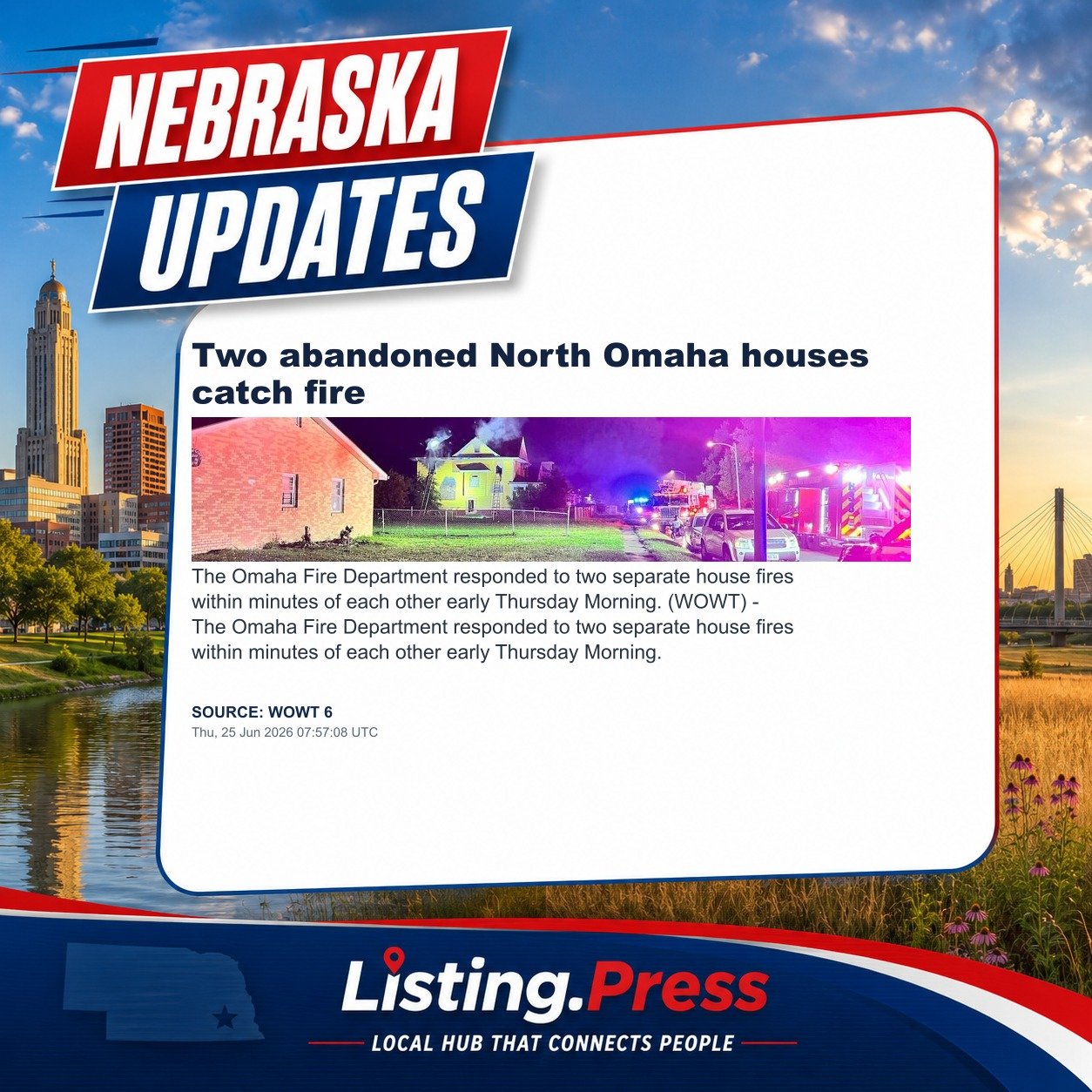 Two abandoned North Omaha houses catch fire