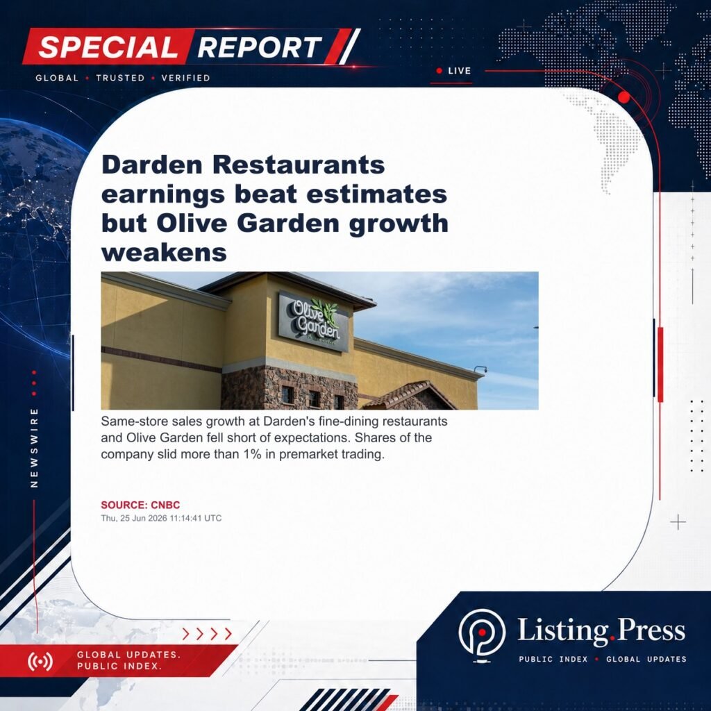 Darden Restaurants earnings beat estimates but Olive Garden growth weakens