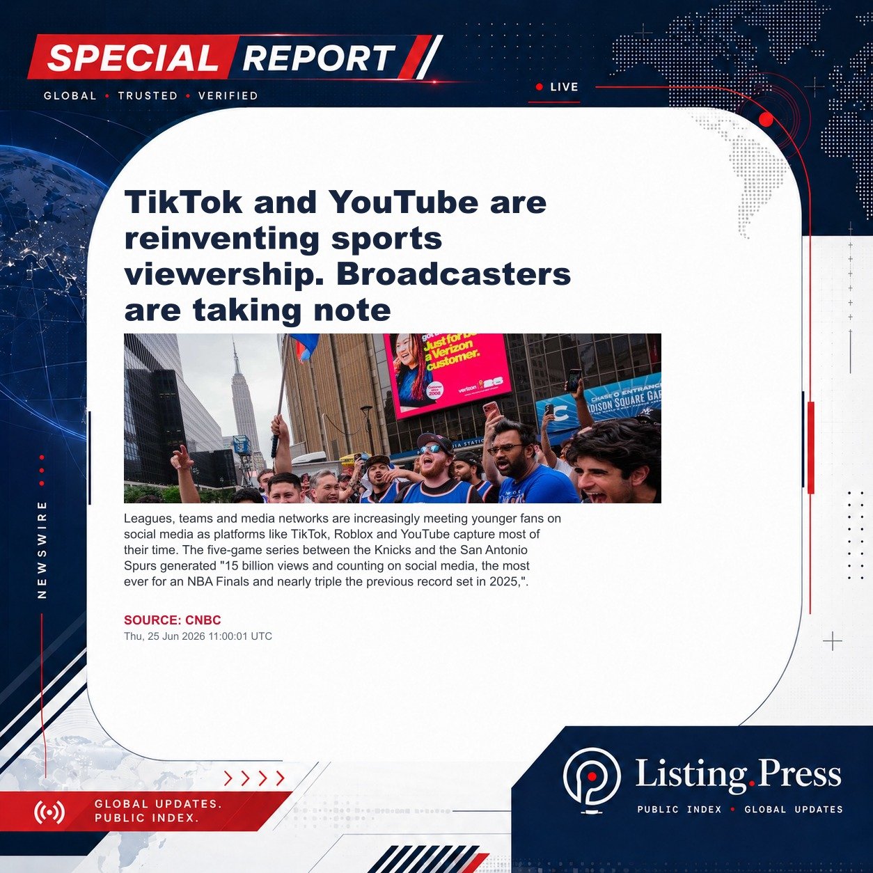 TikTok and YouTube are reinventing sports viewership. Broadcasters are taking note