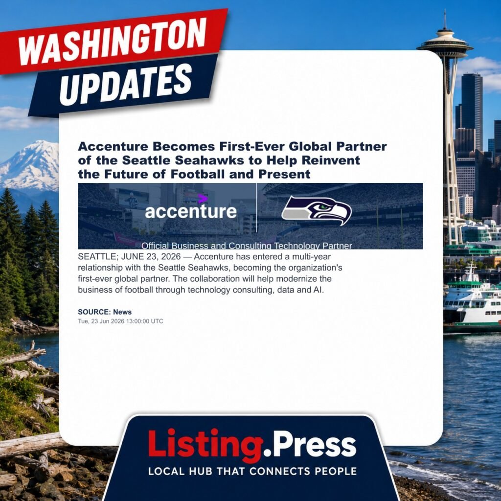 Accenture Becomes First-Ever Global Partner of the Seattle Seahawks to Help Reinvent the Future of Football and Present