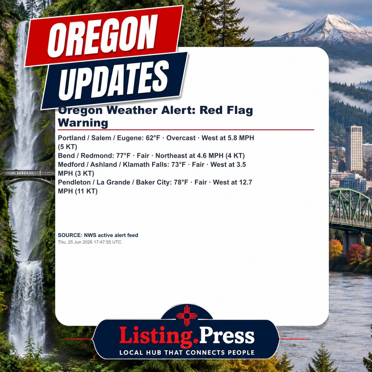 Oregon Weather Alert: Red Flag Warning