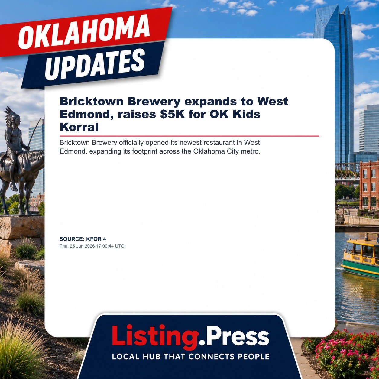 Bricktown Brewery expands to West Edmond, raises $5K for OK Kids Korral