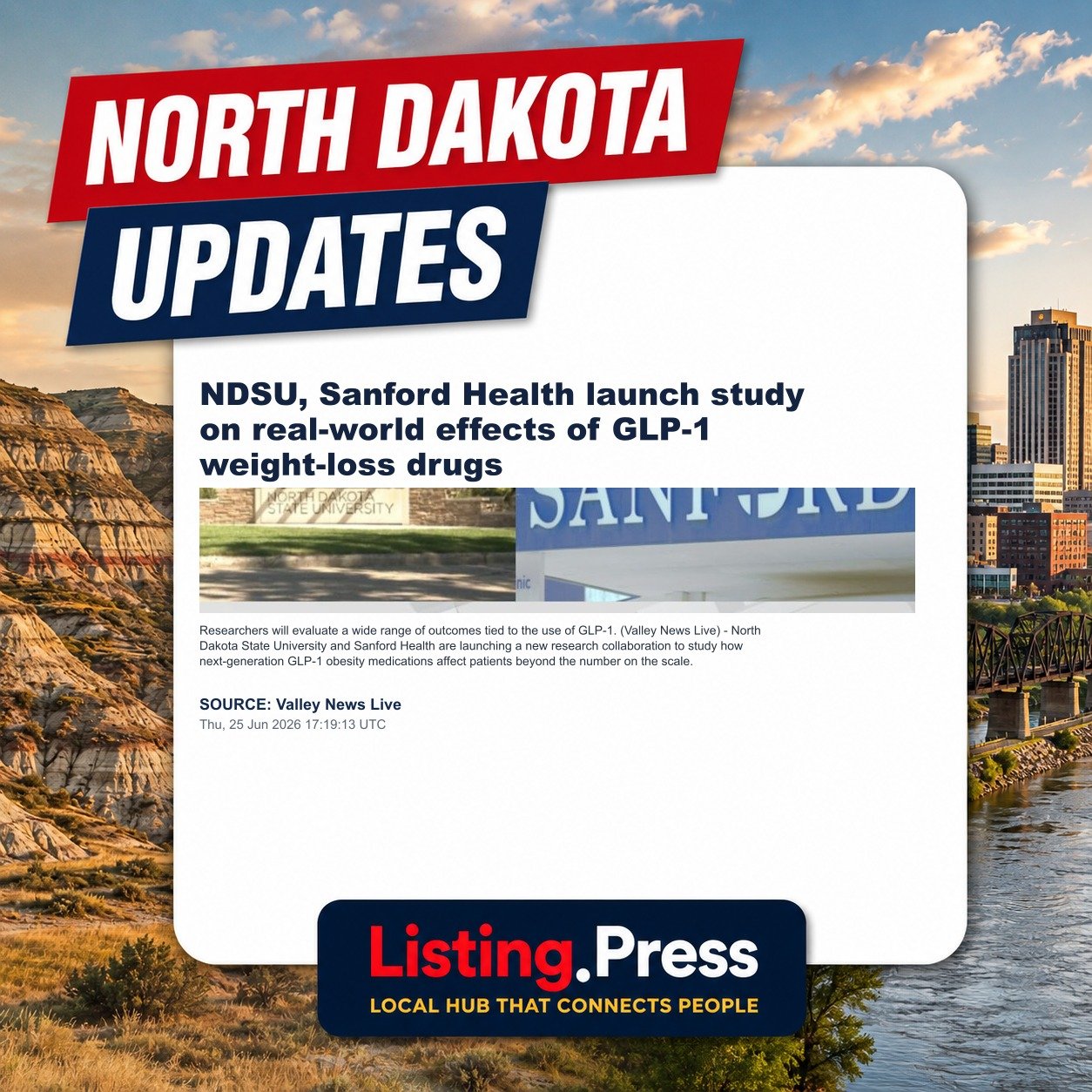 NDSU, Sanford Health launch study on real-world effects of GLP-1 weight-loss drugs