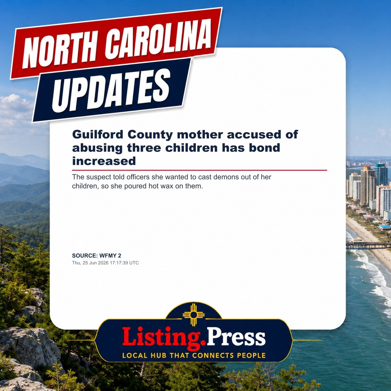 Guilford County mother accused of abusing three children has bond increased