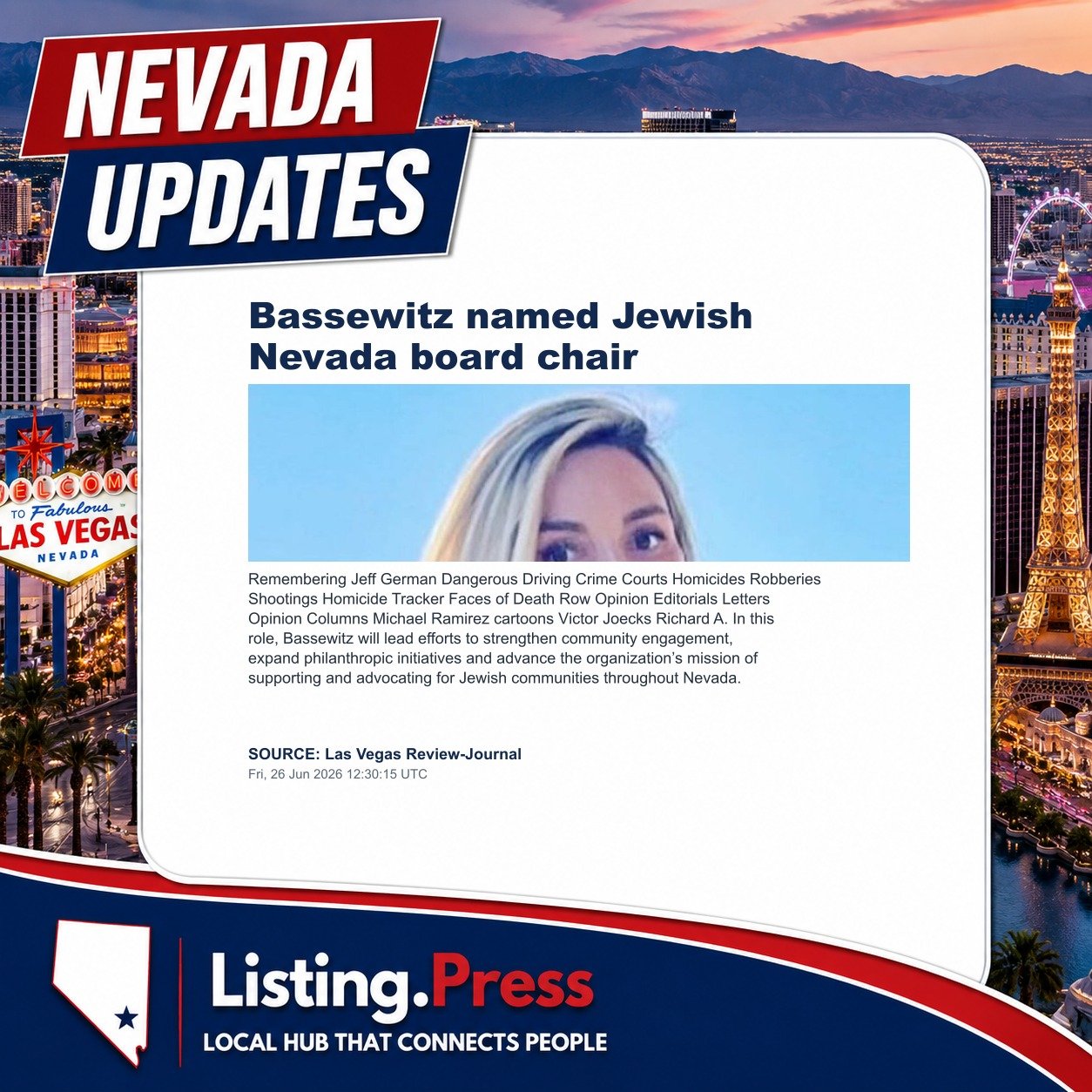 Bassewitz named Jewish Nevada board chair