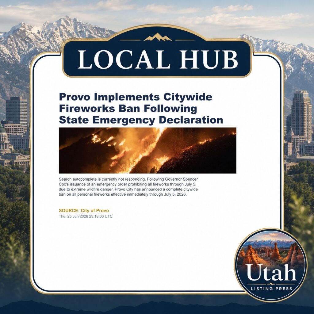 Provo Implements Citywide Fireworks Ban Following State Emergency Declaration