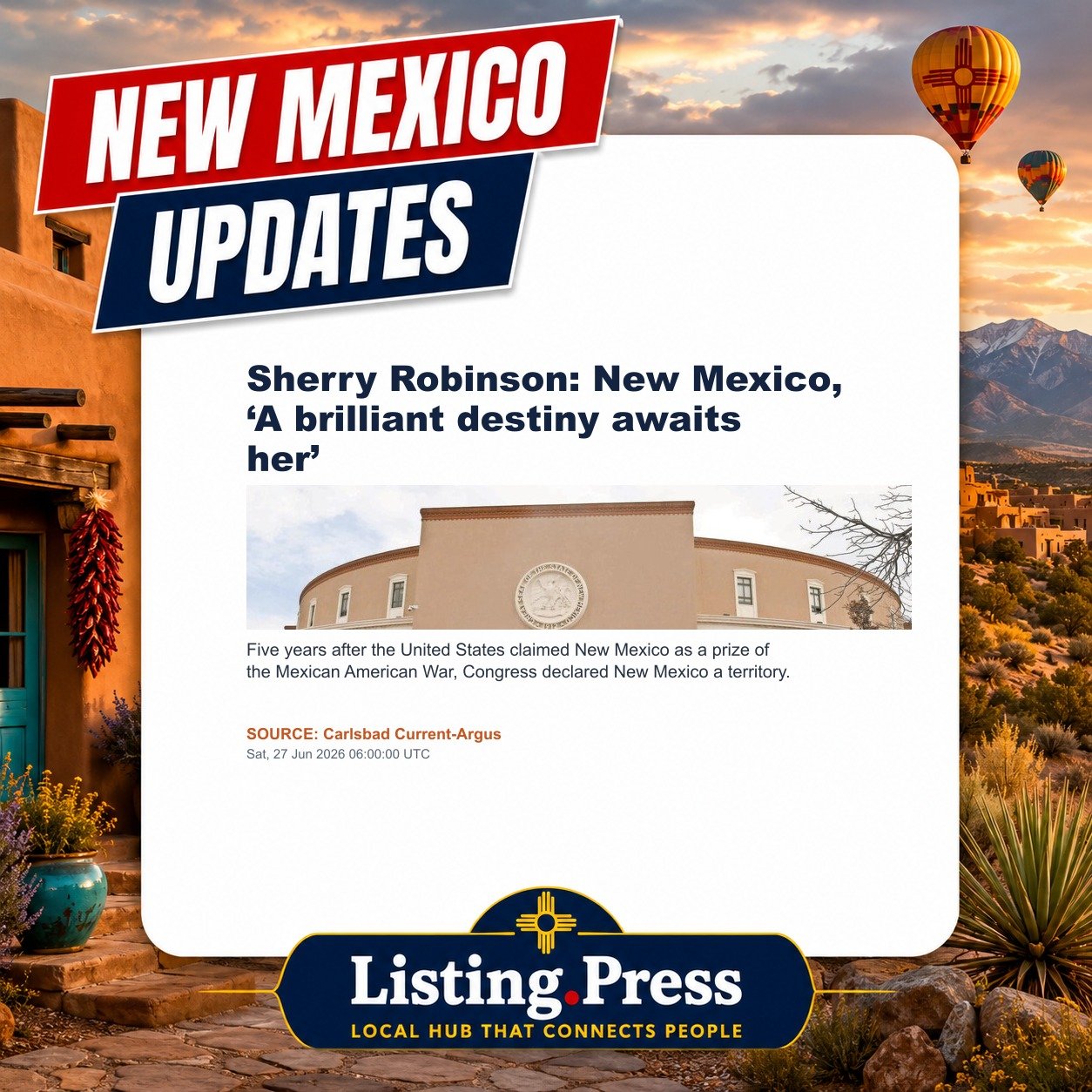 Sherry Robinson: New Mexico, ‘A brilliant destiny awaits her’