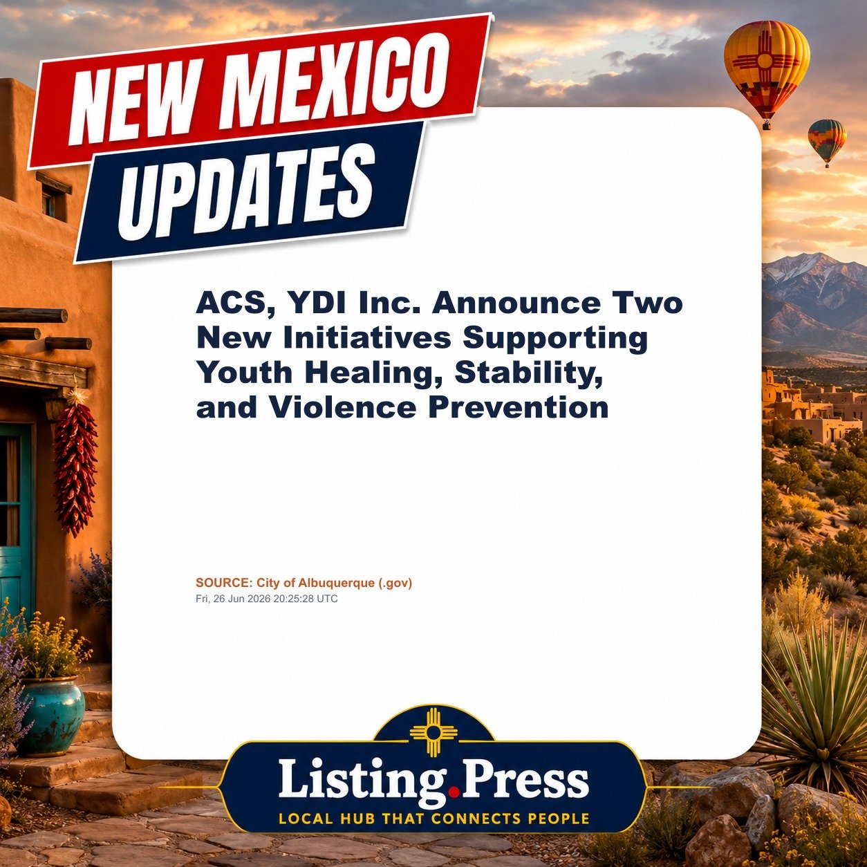 ACS, YDI Inc. Announce Two New Initiatives Supporting Youth Healing, Stability, and Violence Prevention