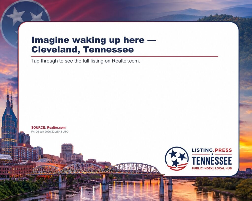 Imagine waking up here — Cleveland, Tennessee