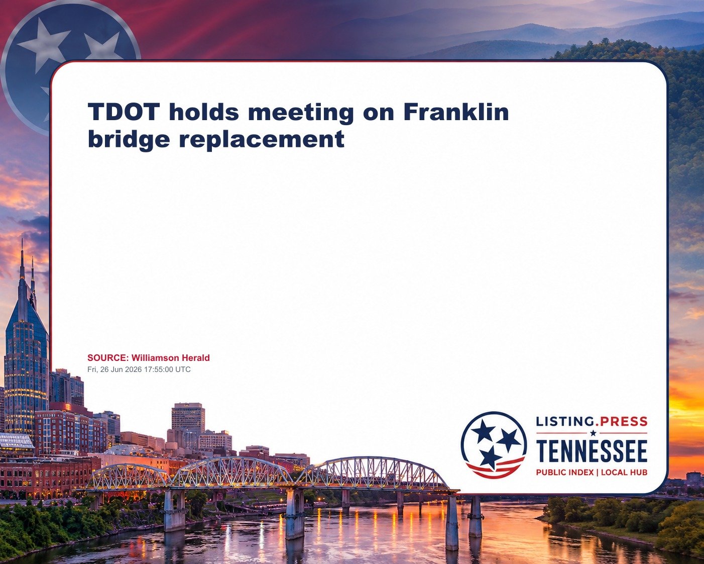 TDOT holds meeting on Franklin bridge replacement