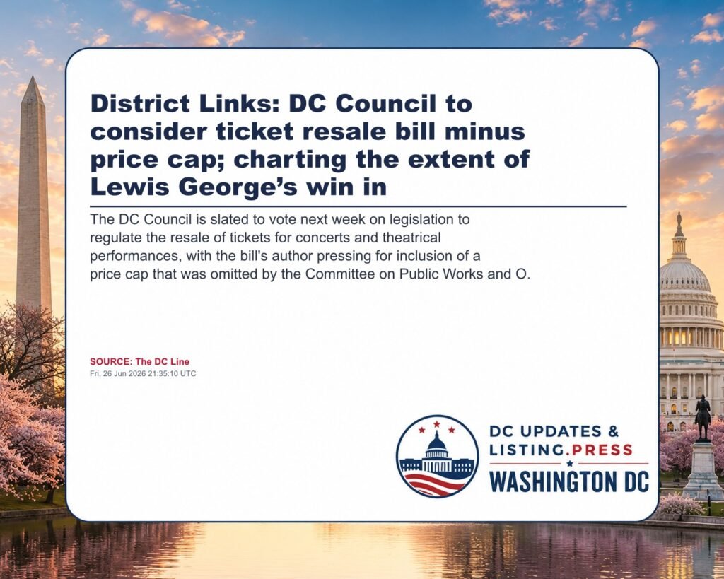 District Links: DC Council to consider ticket resale bill minus price cap; charting the extent of Lewis George’s win in
