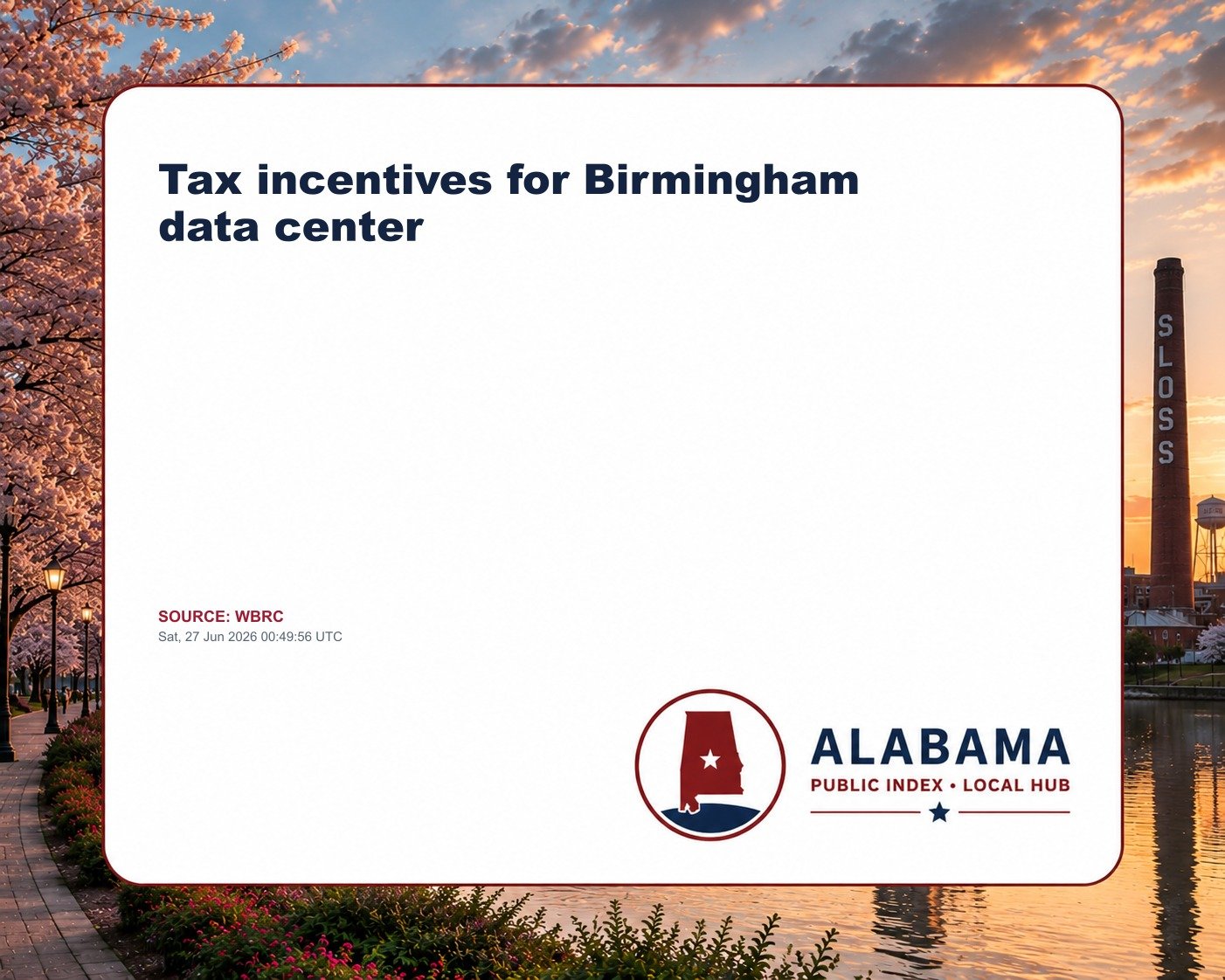 Tax incentives for Birmingham data center